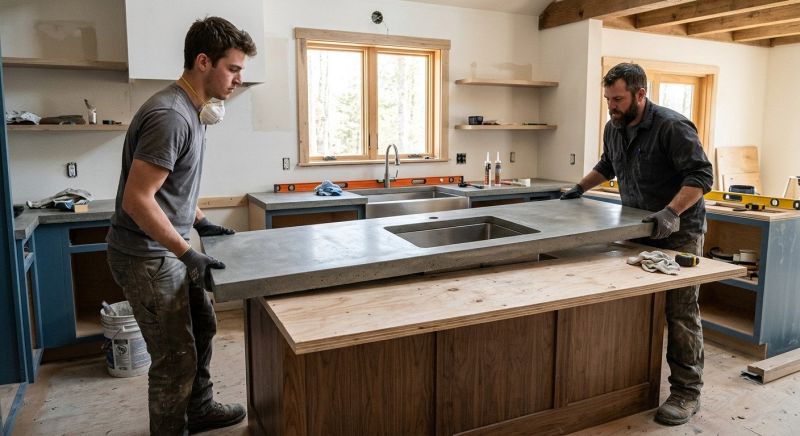 Poured Countertop Installation in Marin County, CA